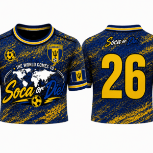 Soca or Die Barbados Cropped Soccer Jersey