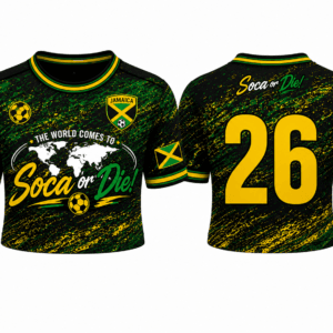 Soca or Die Jamaica Cropped Soccer Jersey