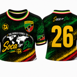 Soca or Die St. Kitts and Nevis Cropped Soccer Jersey